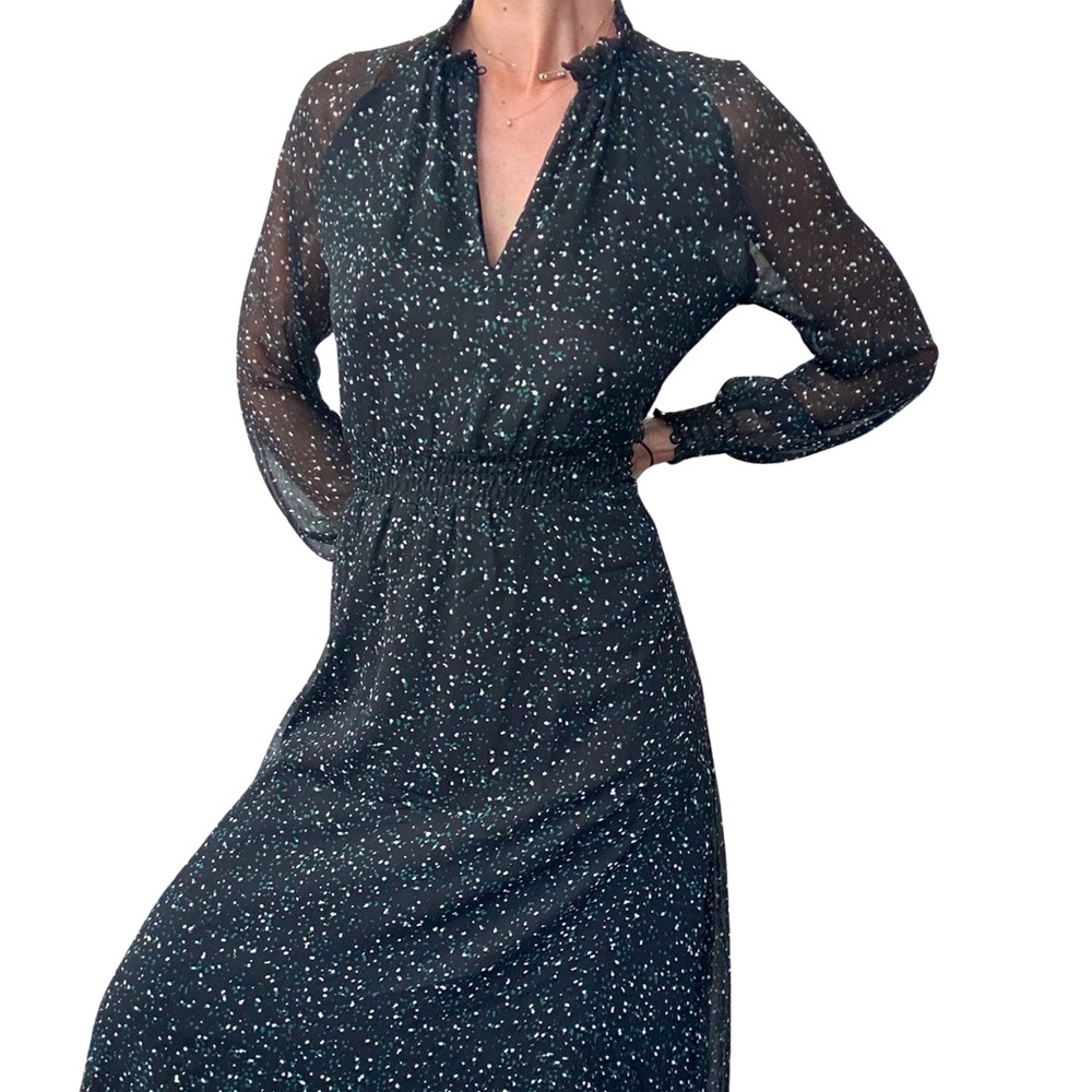 Zara long midi dress with beautiful chiffon print